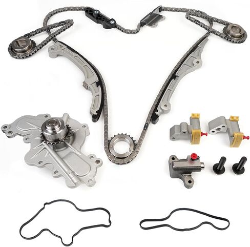 Engine Timing Chain Kit With Water Pump Compatible With Ford Mercury Lincoln Mazda 3.5L 3.7L DOHC 2007-2010 Replaces For AT4Z-6306-A 7T4Z-6256-A 7T4Z-6268-CA AT4Z-6268-C 7T4Z-6K254-BA in Saudi Arabia