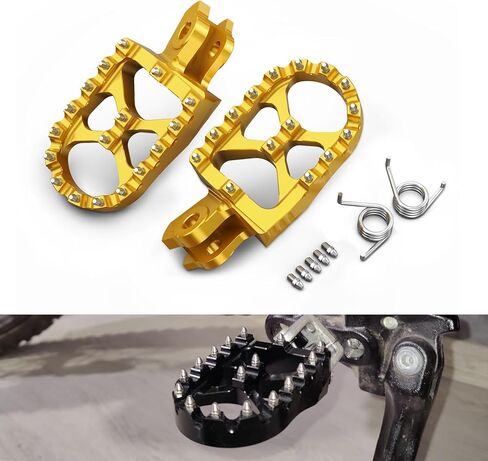 NICECNC Dirt Bike Billet Wide Foot Pegs Compatible with Suzuki RMZ250 2010-2018 RMZ450 2008-2018 RMX450Z 2010-2017,Aluminum CNC-machined in Saudi Arabia