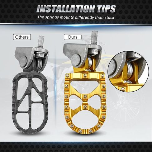 NICECNC Dirt Bike Billet Wide Foot Pegs Compatible with Suzuki RMZ250 2010-2018 RMZ450 2008-2018 RMX450Z 2010-2017,Aluminum CNC-machined in Saudi Arabia