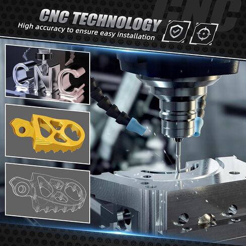NICECNC Dirt Bike Billet Wide Foot Pegs Compatible with Suzuki RMZ250 2010-2018 RMZ450 2008-2018 RMX450Z 2010-2017,Aluminum CNC-machined in Saudi Arabia