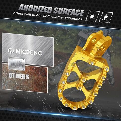 NICECNC Dirt Bike Billet Wide Foot Pegs Compatible with Suzuki RMZ250 2010-2018 RMZ450 2008-2018 RMX450Z 2010-2017,Aluminum CNC-machined in Saudi Arabia