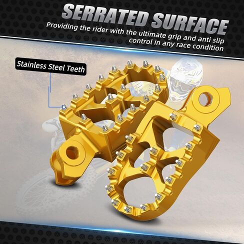 NICECNC Dirt Bike Billet Wide Foot Pegs Compatible with Suzuki RMZ250 2010-2018 RMZ450 2008-2018 RMX450Z 2010-2017,Aluminum CNC-machined in Saudi Arabia