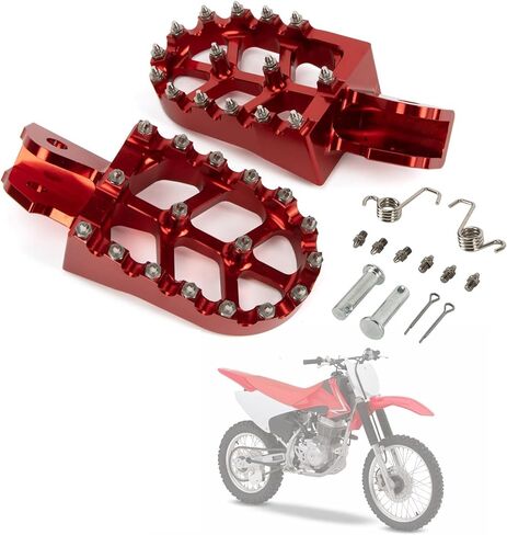 PSLER Dirt Bike Foot Pegs,Motorcycle Footpegs CNC Foot Pedals Rests for CRF150F CRF 150 F CRF230F 2003-2020(Red) in Saudi Arabia