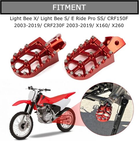 PSLER Dirt Bike Foot Pegs,Motorcycle Footpegs CNC Foot Pedals Rests for CRF150F CRF 150 F CRF230F 2003-2020(Red) in Saudi Arabia