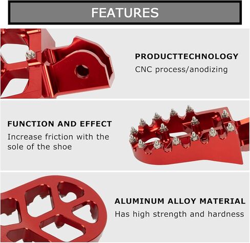 PSLER Dirt Bike Foot Pegs,Motorcycle Footpegs CNC Foot Pedals Rests for CRF150F CRF 150 F CRF230F 2003-2020(Red) in Saudi Arabia