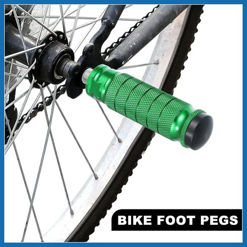 1 Pair Aluminum Alloy Rear Foot Pegs Footrests Universal Green for BMX MTB Bike Bicycle Fit 1/4 Inch Axles Item Replacement in Saudi Arabia