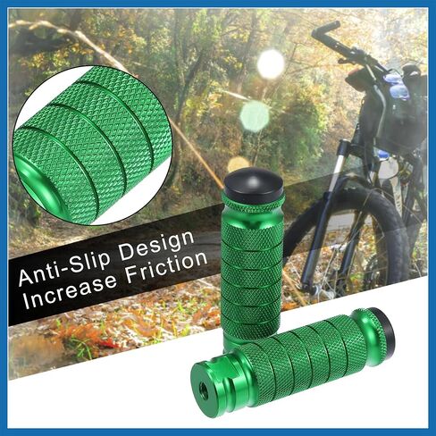 1 Pair Aluminum Alloy Rear Foot Pegs Footrests Universal Green for BMX MTB Bike Bicycle Fit 1/4 Inch Axles Item Replacement in Saudi Arabia