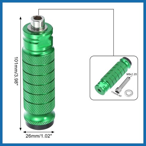 1 Pair Aluminum Alloy Rear Foot Pegs Footrests Universal Green for BMX MTB Bike Bicycle Fit 1/4 Inch Axles Item Replacement in Saudi Arabia