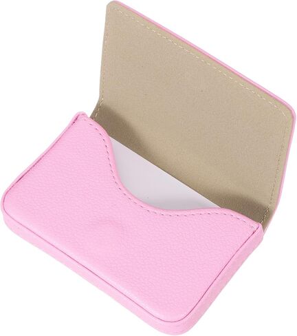 uxcell Business Card Holder, PU Leather Business Card Case Pocket Business Name Card Holder with Magnetic Shut for Men and Women, Pink in Saudi Arabia