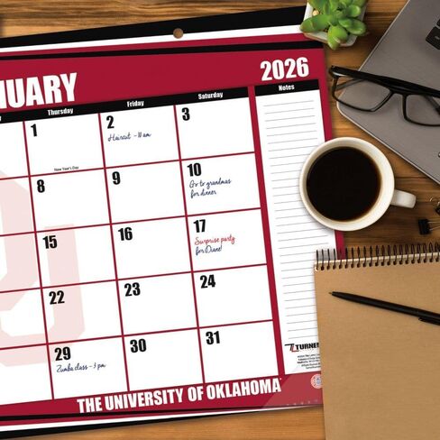 TURNER SPORTS Oklahoma Sooners 2026 17x11 Desk Calendar (26998901014) in Saudi Arabia