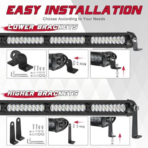 OFFROADTOWN LED Light Bar Side Mounting Brackets Universal Mounts Kit for Straight or Curved LED Light Bar Side-Mounted L-Shape for 6 inch up to 54 inch (Pack of 2) in Saudi Arabia