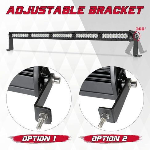 OFFROADTOWN LED Light Bar Side Mounting Brackets Universal Mounts Kit for Straight or Curved LED Light Bar Side-Mounted L-Shape for 6 inch up to 54 inch (Pack of 2) in Saudi Arabia