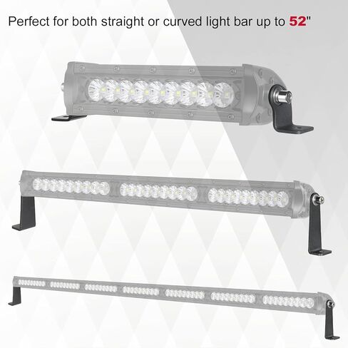 OFFROADTOWN LED Light Bar Side Mounting Brackets Universal Mounts Kit for Straight or Curved LED Light Bar Side-Mounted L-Shape for 6 inch up to 54 inch (Pack of 2) in Saudi Arabia