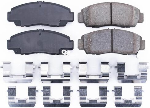 Power Stop Front Brake Kit For Acura CL 2001-03 |CSX 2006-11 |RL 1999-04 |TL 1999-08 |TSX 2004-10 |Accord 2003-11 - Ceramic Brake Pads With Installation Hardware, 17-787 in Saudi Arabia