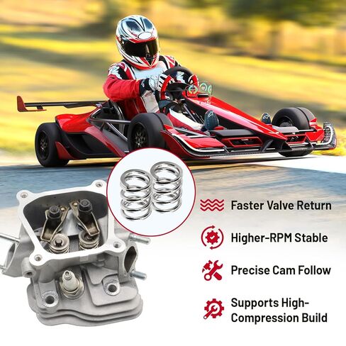 طقم زنبركي صمام 36 رطل فضي - لـ Predator 196 cc و212 cc، لمحركات Honda GX160/GX200 المستنسخة، لمحرك سباقات Hemi وغير Hemi Go-Kart in Kuwait