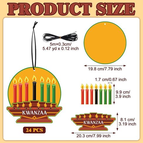 24 مجموعة من Kwanzaa Craft اصنع الشموع الخاصة بك مع شريط DIY ملصقات كينارا لتزيين التراث الأفريقي لحفلات العطلات، علامة فنية لمستلزمات ديكور الأنشطة المكتبية in Saudi Arabia