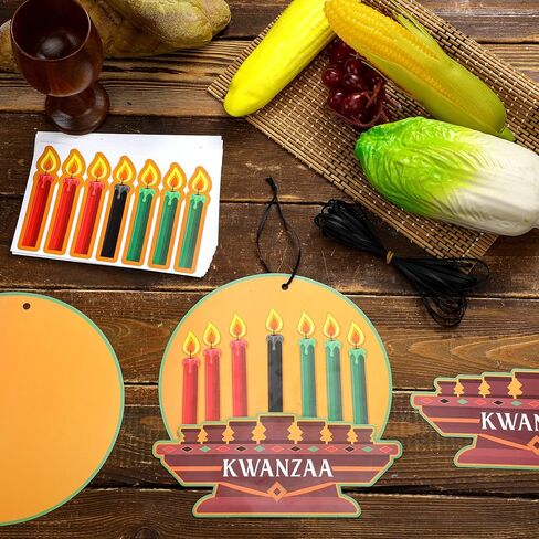 24 مجموعة من Kwanzaa Craft اصنع الشموع الخاصة بك مع شريط DIY ملصقات كينارا لتزيين التراث الأفريقي لحفلات العطلات، علامة فنية لمستلزمات ديكور الأنشطة المكتبية in Saudi Arabia