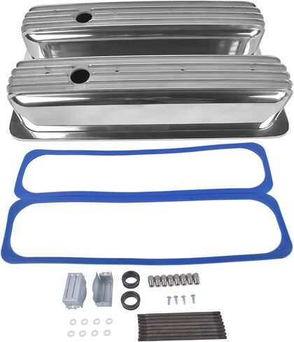 أغطية صمامات الألومنيوم ذات الزعانف من GELUOXI مع استبدال الترباس المركزي لسيارة Chevy 5.0L & 5.7L كتلة صغيرة 305 327 350 450 1987-1997 in Saudi Arabia