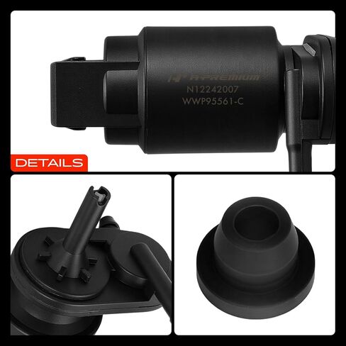 A-Premium Front or Rear Windshield Washer Pump Compatible with Chevy Equinox & Volkswagen Passat, Golf & Jeep Renegade & Fiat 500 & Suzuki XL-7 & Pontiac Torrent & Ram ProMaster 1500 & Saturn Astra in Saudi Arabia