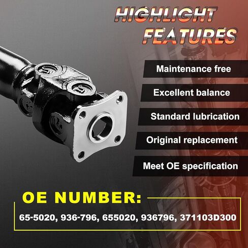 عمود محرك مناسب لسيارة Toyota 4Runner 1996-2000 2.7L/3.4L AT 4WD، مجموعة عمود عمود الدعامة استبدال الجانب الخلفي # 371103D300، 37110-3D300 in Saudi Arabia