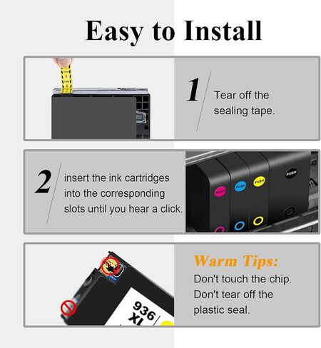 936XL 936e Ink Cartridges Combo Pack High Yield Replacement for HP 936 936XL 936e Combo Pack Compatible with OfficeJet Pro 9125e 9120e 9730e 9130 9135e 9122e 9128e 9110b 9120b 9130b 9130e Printers in Saudi Arabia