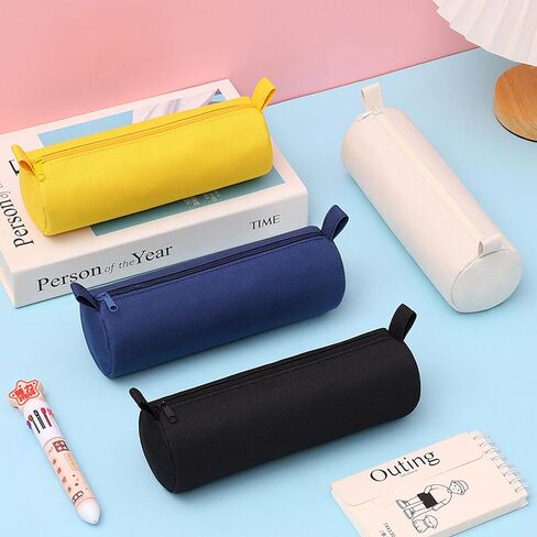 5Pack Oxford Cut Pencil Case Zipper Pen pouch bag Stationery Organizer Portable lightweight Storage Pouches for School & Office 8.4Inch (Yellow,Red,Blue,Black,White) in Saudi Arabia