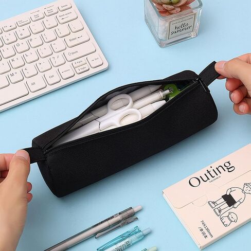 5Pack Oxford Cut Pencil Case Zipper Pen pouch bag Stationery Organizer Portable lightweight Storage Pouches for School & Office 8.4Inch (Yellow,Red,Blue,Black,White) in Saudi Arabia