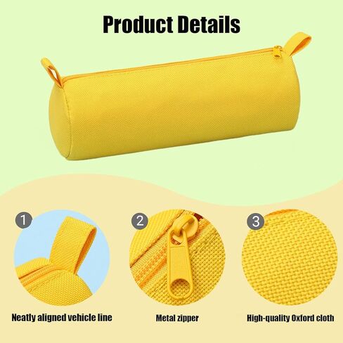 5Pack Oxford Cut Pencil Case Zipper Pen pouch bag Stationery Organizer Portable lightweight Storage Pouches for School & Office 8.4Inch (Yellow,Red,Blue,Black,White) in Saudi Arabia