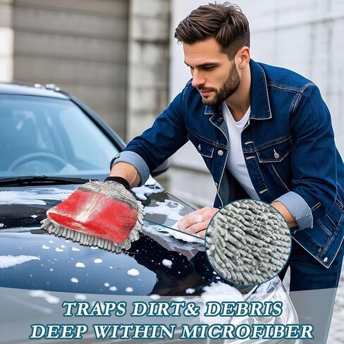 AIXIWAWA Vintage UFO Poster Print Car Wash Mitt Washing Glove Scratch Free Water Absorbent 2 Pack Large in Saudi Arabia