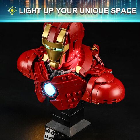 مجموعة إضاءة LED لتمثال Lego 76327 Iron Man MK4، متوافقة مع نموذج مكعبات البناء Lego 76327 (لا تتضمن مجموعة الكتل) in Kuwait