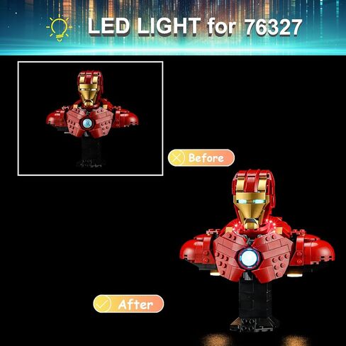 مجموعة إضاءة LED لتمثال Lego 76327 Iron Man MK4، متوافقة مع نموذج مكعبات البناء Lego 76327 (لا تتضمن مجموعة الكتل) in Kuwait