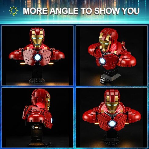 مجموعة إضاءة LED لتمثال Lego 76327 Iron Man MK4، متوافقة مع نموذج مكعبات البناء Lego 76327 (لا تتضمن مجموعة الكتل) in Kuwait