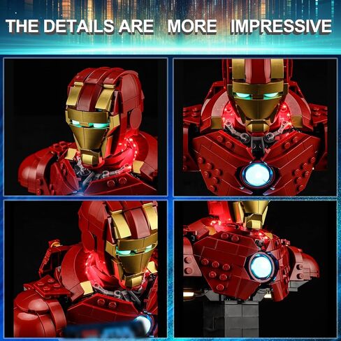 مجموعة إضاءة LED لتمثال Lego 76327 Iron Man MK4، متوافقة مع نموذج مكعبات البناء Lego 76327 (لا تتضمن مجموعة الكتل) in Kuwait