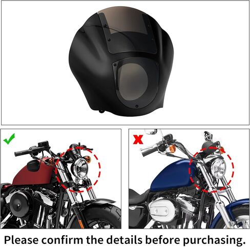 TCT-MOTORPARTS Black Quarter Fairing & Windshield Fit for Harley Dyna Fat Bob Low Rider Super Glide 1995-2005 Sportster Iron 883 1200 1988-2012 in Saudi Arabia