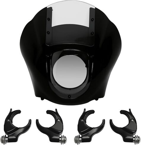 TCT-MOTORPARTS Black Quarter Fairing & Windshield Fit for Harley Dyna Fat Bob Low Rider Super Glide 1995-2005 Sportster Iron 883 1200 1988-2012 in Saudi Arabia