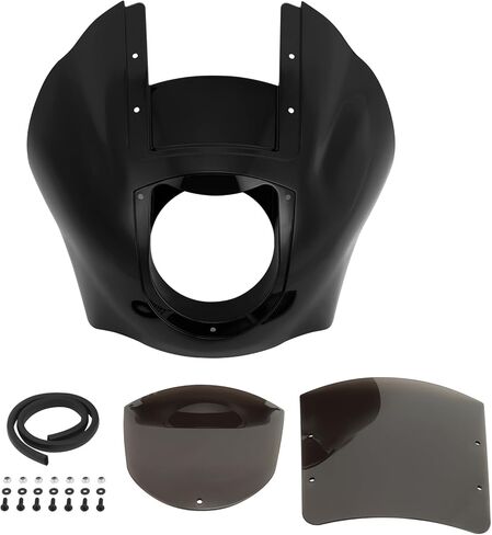 TCT-MOTORPARTS Black Quarter Fairing & Windshield Fit for Harley Dyna Fat Bob Low Rider Super Glide 1995-2005 Sportster Iron 883 1200 1988-2012 in Saudi Arabia