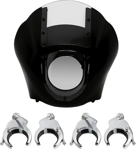 TCT-MOTORPARTS Black Quarter Fairing & Windshield Fit for Harley Dyna Fat Bob Low Rider Super Glide 1995-2005 Sportster Iron 883 1200 1988-2012 in Saudi Arabia