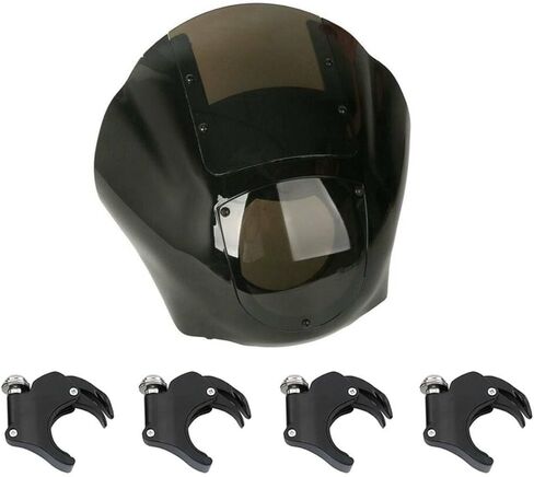 TCT-MOTORPARTS Black Quarter Fairing & Windshield Fit for Harley Dyna Fat Bob Low Rider Super Glide 1995-2005 Sportster Iron 883 1200 1988-2012 in Saudi Arabia
