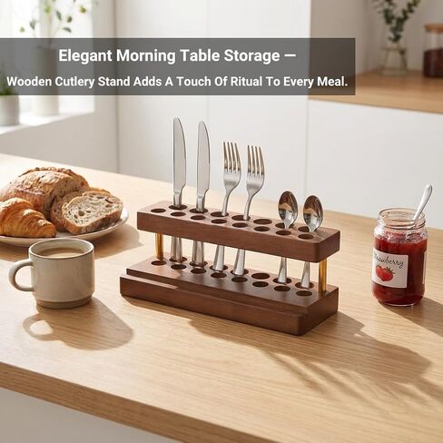 Pencil & Pen organizer for Desk,Wooden pen holder with Phone Stand for Office & Home,Solid Walnut Pencil Display Stand (Double-row - Walnut) in Saudi Arabia