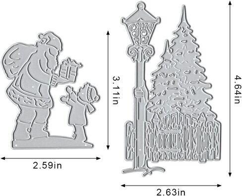 Santa Metal Cutting Dies, Christmas Tree Lantern Metal Die Cuts for Card Making Dies Templates Embossing Mould DIY Stencils Scrapbooking Craft Album Paper Card Decor in Saudi Arabia