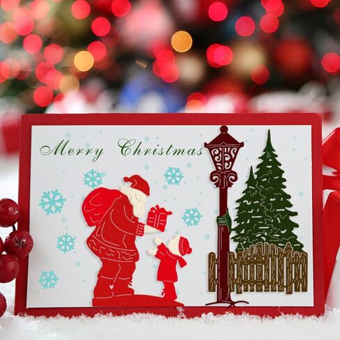 Santa Metal Cutting Dies, Christmas Tree Lantern Metal Die Cuts for Card Making Dies Templates Embossing Mould DIY Stencils Scrapbooking Craft Album Paper Card Decor in Saudi Arabia