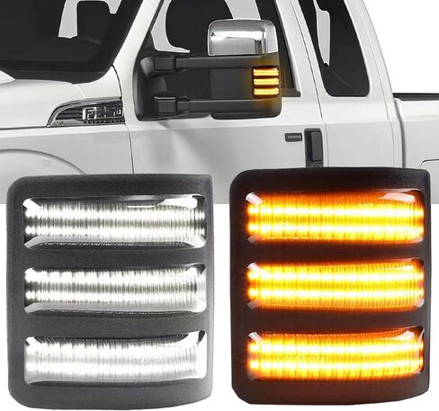 Sequential Side Mirror Marker Turn Signal Light Running Lamp DRL Replacement for For’d F250 F350 F450 F550 Super Duty Dual-Function Dynamic Turn Signals & Running Lamp in Saudi Arabia