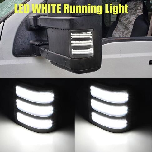 Sequential Side Mirror Marker Turn Signal Light Running Lamp DRL Replacement for For’d F250 F350 F450 F550 Super Duty Dual-Function Dynamic Turn Signals & Running Lamp in Saudi Arabia
