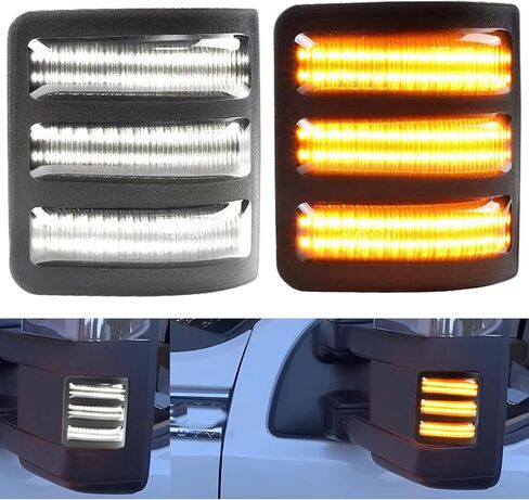 Sequential Side Mirror Marker Turn Signal Light Running Lamp DRL Replacement for For’d F250 F350 F450 F550 Super Duty Dual-Function Dynamic Turn Signals & Running Lamp in Saudi Arabia