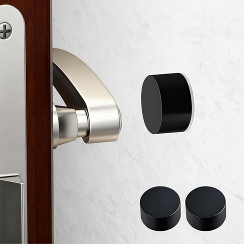 Door Stoppers – Versatile Wall & Cabinet Door Bumpers, No Drill Adhesive or Screw Mount, Premium Rubber, Dual Color Options, Sleek Design for Home and Office (2 Piece in White) in Saudi Arabia