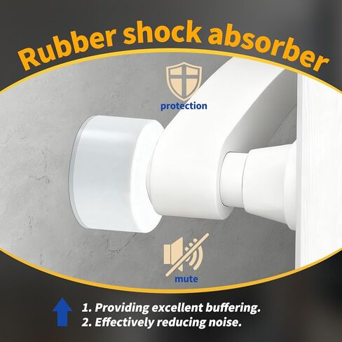 Door Stoppers – Versatile Wall & Cabinet Door Bumpers, No Drill Adhesive or Screw Mount, Premium Rubber, Dual Color Options, Sleek Design for Home and Office (2 Piece in White) in Saudi Arabia