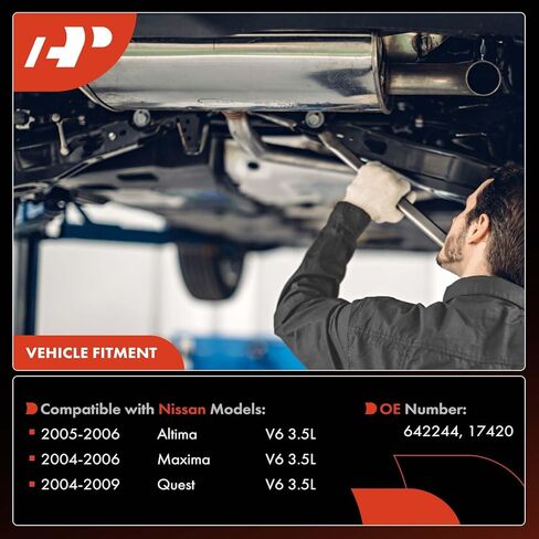 طقم المحول الحفاز الخلفي A-Premium متوافق بشكل مباشر مع Nissan 2005-2006 Altima، 2004-2006 Maxima، 2004-2009 Quest، 3.5L، متوافق مع EPA in Saudi Arabia