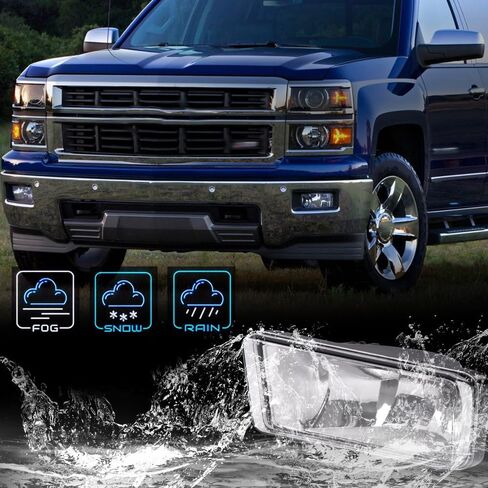 مصابيح الضباب PIT66 متوافقة مع Chevy Silverado 1500 2007-2015 /Chevy Avalanche 07-13 /Silverado 2500HD 3500HD 07-14/ Cadillac Escalade 07-08، مصابيح الضباب الأمامية اليسرى واليمنى Faros De Niebla in Kuwait