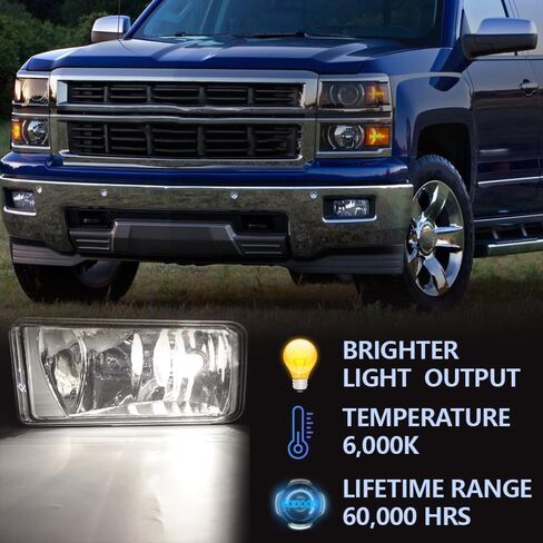 مصابيح الضباب PIT66 متوافقة مع Chevy Silverado 1500 2007-2015 /Chevy Avalanche 07-13 /Silverado 2500HD 3500HD 07-14/ Cadillac Escalade 07-08، مصابيح الضباب الأمامية اليسرى واليمنى Faros De Niebla in Kuwait
