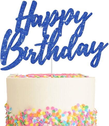 BEISHIDA Happy Birthday Cake Topper - Hot Pink Glitter, Perfect for Girl's Women's Birthday Parties, Reusable Keepsake in Saudi Arabia